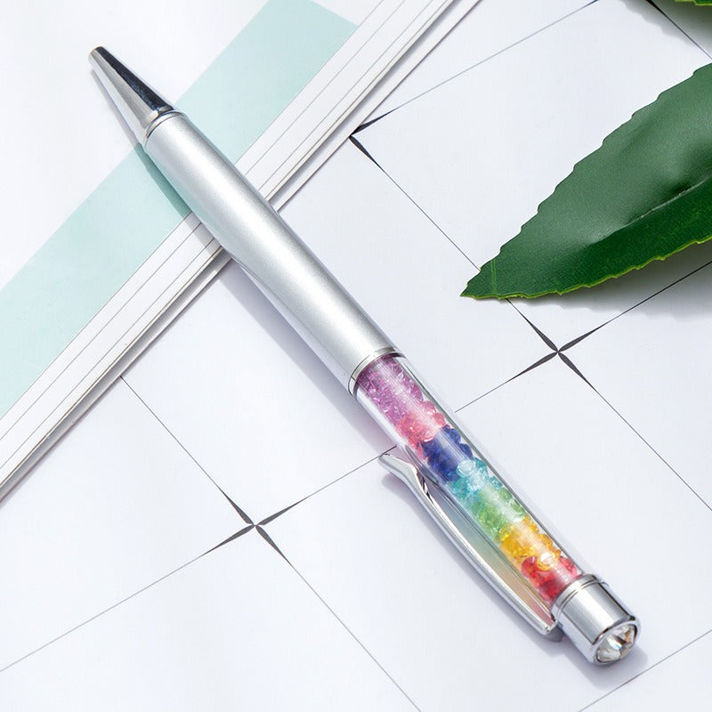 Whoelsale Pens Rainbow Crystal Pen Fragmented Diamond Fashion Metal Office Pen
